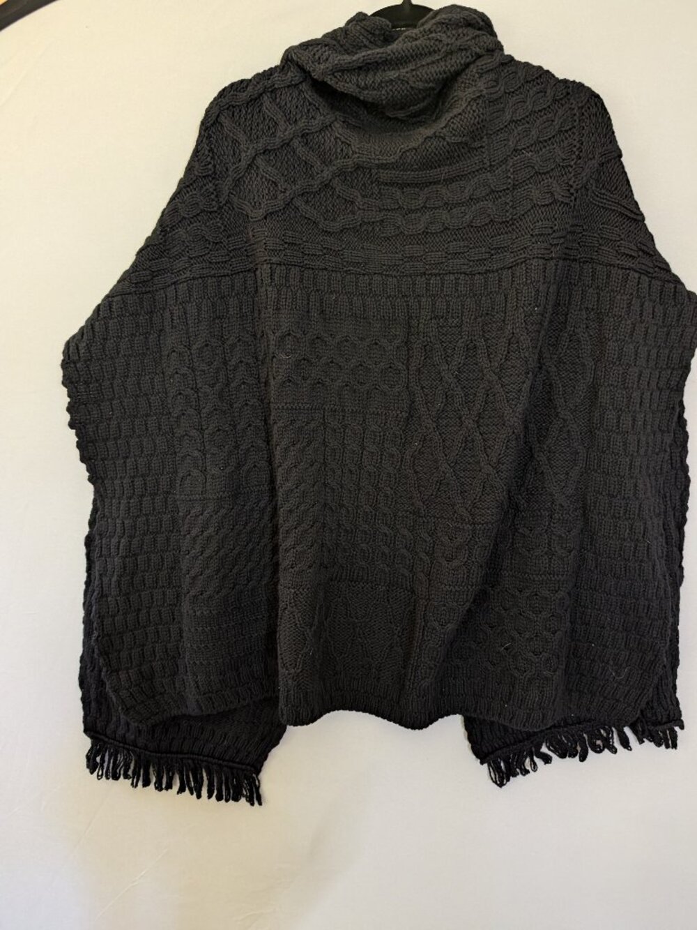 Black Merino Wool Shawl